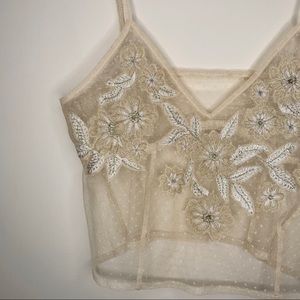 Hand Embroidered Sheer Camisole